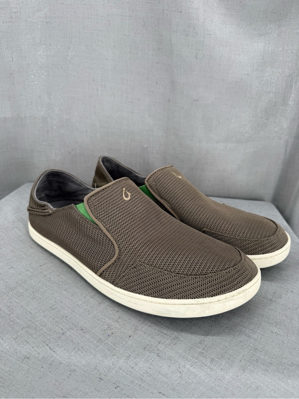 OluKai Nohea Mesh Slip On Casual Loafers Shoes Mustang/Lime Peel Men's Size 11